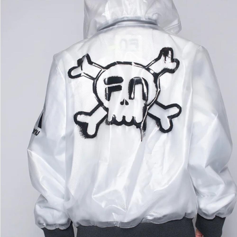 FILA x NuNunu Milky Hooded Bomber Jacket 
Size 6/7 boys 
Used - fair condition